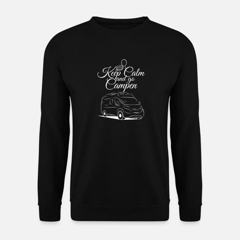 Camping Kastenwagen Wohnmobil Spruch-Keep Calm and - Unisex Pullover - Schwarz