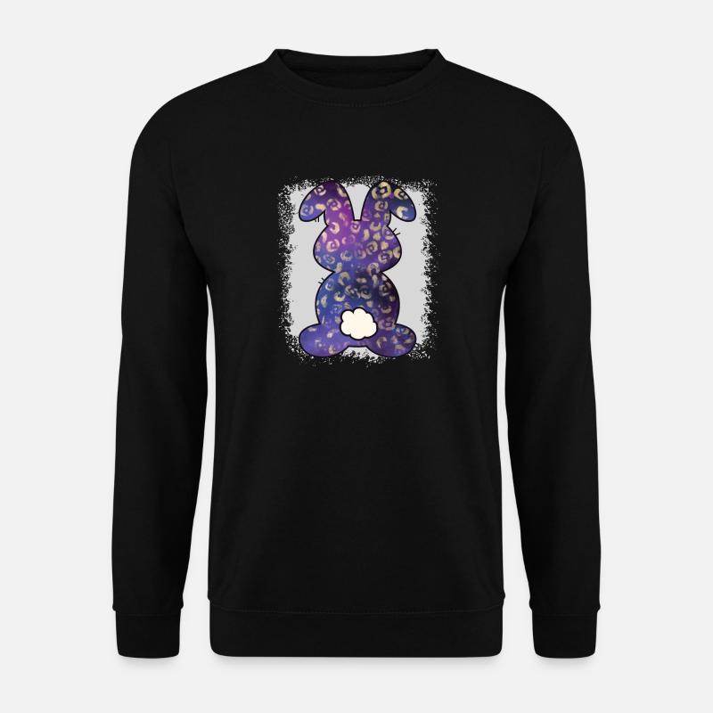 Leopardenmuster Gebleichter Hase Ostern - Unisex Pullover - Schwarz