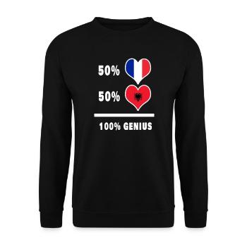 Albania and France 100% genius - Unisex Sweatshirt - black - Front - Alina (178cm) & Michal (187cm)