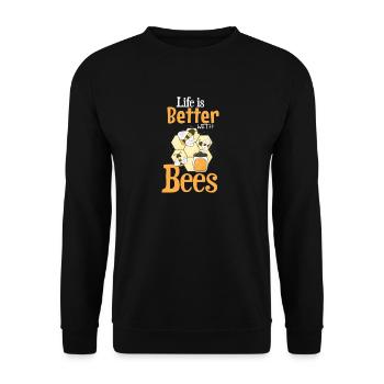 La joie de vivre de l’abeille - Sweat-shirt Unisexe - noir - Devant - Alina (178cm) & Michal (187cm)