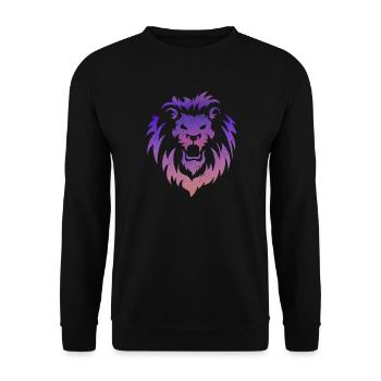 Lion Head Tribal - Unisex Sweatshirt - black - Front - Alina (178cm) & Michal (187cm)