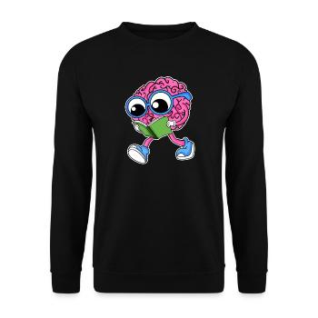 Gehirn am Lesen - Unisex Pullover - Schwarz - Vorne - Alina (178cm) & Michal (187cm)