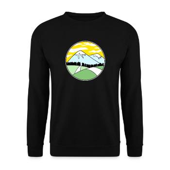 Mountain Mountains Mountain Peaks - Unisex Sweatshirt - black - Front - Alina (178cm) & Michal (187cm)