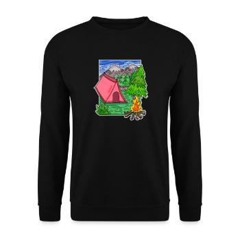 Camping Camping Motif - Unisex Sweatshirt - black - Front - Alina (178cm) & Michal (187cm)