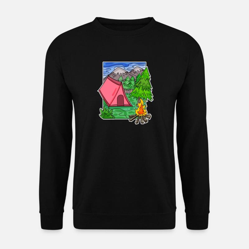 Zelten Camping Motiv - Unisex Pullover - Schwarz