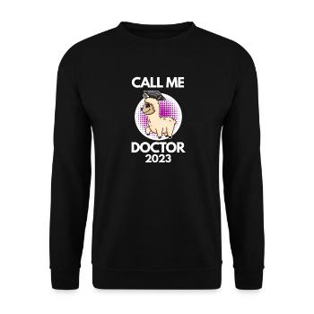 Doctoral thesis Doctorate Doctorate 2023 Doctor - Unisex Sweatshirt - black - Front - Alina (178cm) & Michal (187cm)