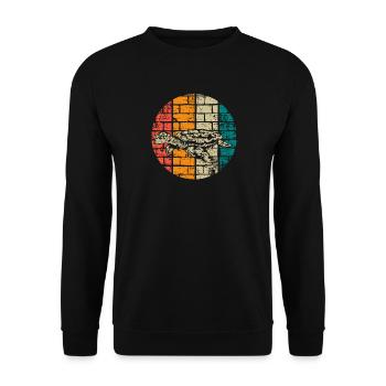 Tortue de mer vintage - Sweat-shirt Unisexe - noir - Devant - Alina (178cm) & Michal (187cm)
