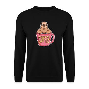 Coffee Sloth - Unisex Sweatshirt - black - Front - Alina (178cm) & Michal (187cm)