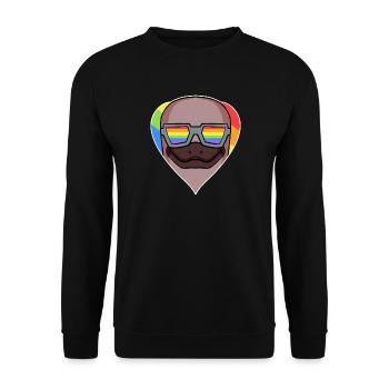 Ornithorynque animal au cœur arc-en-ciel gai - Sweat-shirt Unisexe - noir - Devant - Alina (178cm) & Michal (187cm)