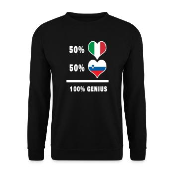 La Slovénie et l’Italie font preuve de génie à 100% - Sweat-shirt Unisexe - noir - Devant - Alina (178cm) & Michal (187cm)