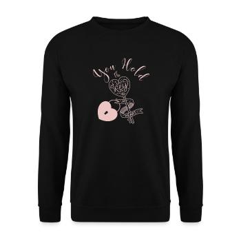 You hold the key to my heart - Valentines T-Shirt - Unisex Pullover - Schwarz - Vorne - Alina (178cm) & Michal (187cm)