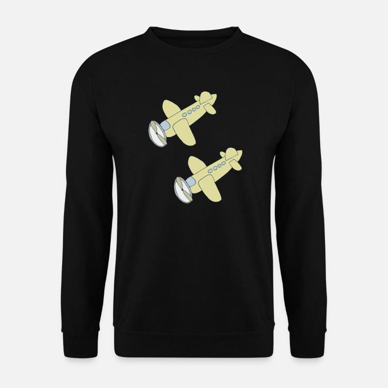 flugzeug 2fach - Unisex Pullover - Schwarz