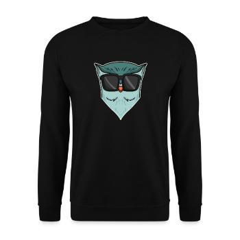 Hibou avec des lunettes de soleil - Sweat-shirt Unisexe - noir - Devant - Alina (178cm) & Michal (187cm)