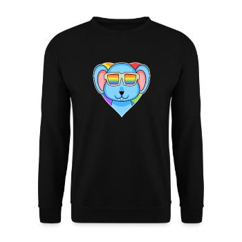 Gay Rainbow Heart Animal Mouse - Unisex Sweatshirt - black - Front - Alina (178cm) & Michal (187cm)