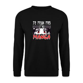 manga japonais - otaku japon desin animé héros - Sweat-shirt Unisexe - noir - Devant - Alina (178cm) & Michal (187cm)
