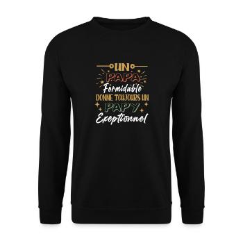 Un Papa formidable donne toujours un Papy - Sweat-shirt Unisexe - noir - Devant - Alina (178cm) & Michal (187cm)