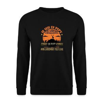 Humour Papy Chasse humoristique Papi Chasseur Tee - Sweat-shirt Unisexe - noir - Devant - Alina (178cm) & Michal (187cm)
