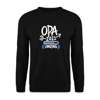 Opa 2023 loading - Opa werden - Bald Opa - Unisex Pullover - Schwarz - Vorne - Alina (178cm) & Michal (187cm)