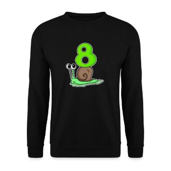 8 Jahre alt - 8. Geburtstag mit Tier Motiv - Unisex Pullover - Schwarz - Vorne - Alina (178cm) & Michal (187cm)