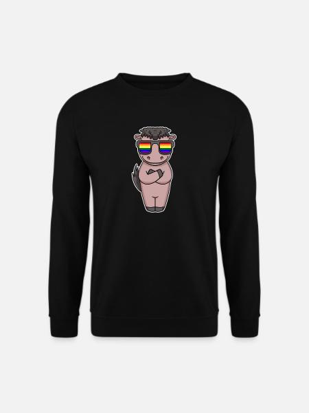 Gay Regenbogen - Pferd mit Brille - Unisex Pullover - Schwarz