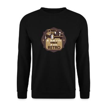Je suis pas Vieux, je suis Retro ,drole Grand-père - Sweat-shirt Unisexe - noir - Devant - Alina (178cm) & Michal (187cm)