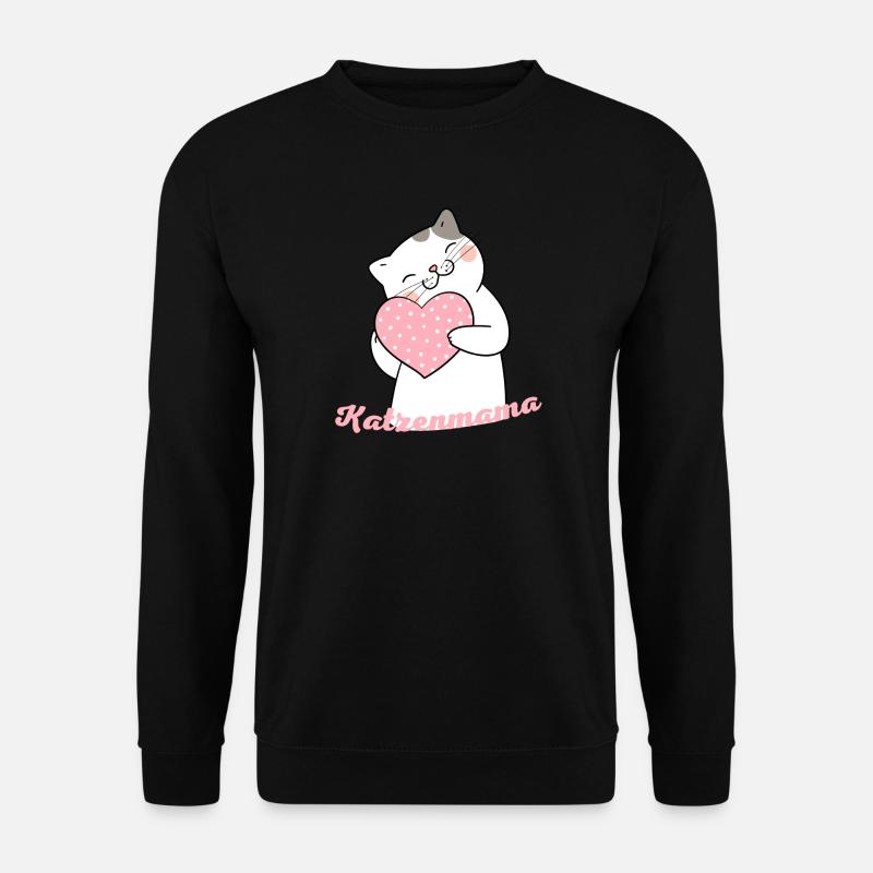 Katzenmama Herzliebe - Unisex Pullover - Schwarz