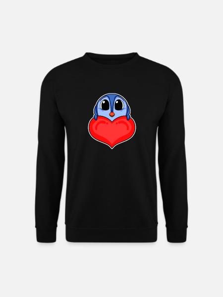 Pinguin mit Herz - Liebe Romantisch - Unisex Pullover - Schwarz
