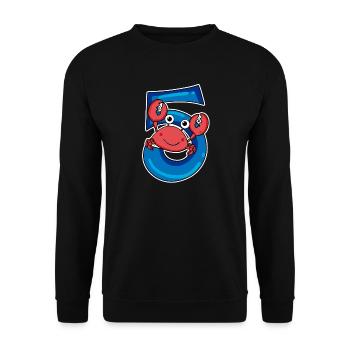 5 Jahre alt - 5. Geburtstag mit Tier Motiv - Unisex Pullover - Schwarz - Vorne - Alina (178cm) & Michal (187cm)