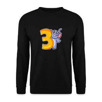 3 Jahre alt - 3. Geburtstag mit Tier Motiv - Unisex Pullover - Schwarz - Vorne - Alina (178cm) & Michal (187cm)