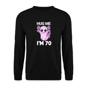 70th Birthday - 70 Years Old - Hug - Unisex Sweatshirt - black - Front - Alina (178cm) & Michal (187cm)