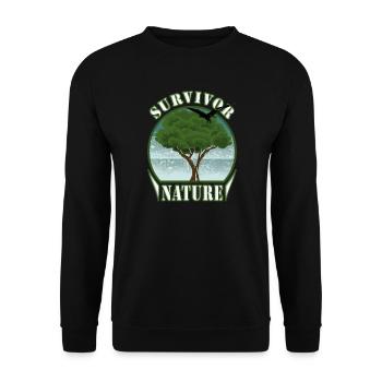 Survivalist Nature Tree Eagle Environment - Unisex Sweatshirt - black - Front - Alina (178cm) & Michal (187cm)