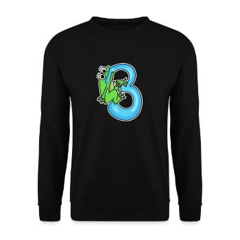 3 Jahre alt - 3. Geburtstag mit Tier Motiv - Unisex Pullover - Schwarz - Vorne - Alina (178cm) & Michal (187cm)