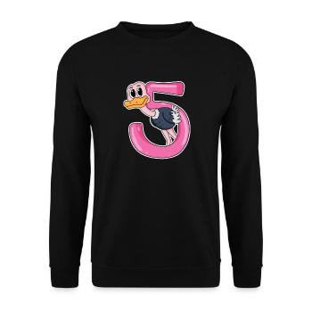 5 Jahre alt - 5. Geburtstag mit Tier Motiv - Unisex Pullover - Schwarz - Vorne - Alina (178cm) & Michal (187cm)