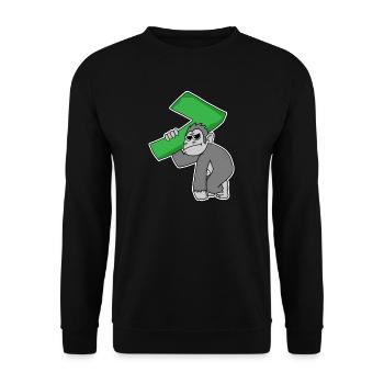 7 Jahre alt - 7. Geburtstag - Unisex Pullover - Schwarz - Vorne - Alina (178cm) & Michal (187cm)