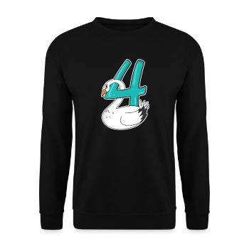 4 Jahre alt - 4. Geburtstag mit Tier Motiv - Unisex Pullover - Schwarz - Vorne - Alina (178cm) & Michal (187cm)