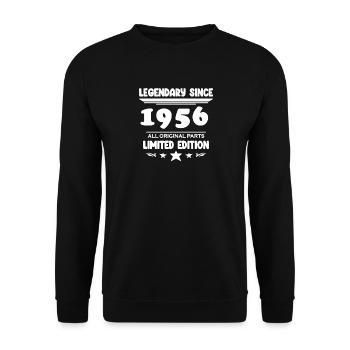1956 - Jahrgang 1956 - Baujahr 1956 Spruch - Unisex Pullover - Schwarz - Vorne - Alina (178cm) & Michal (187cm)
