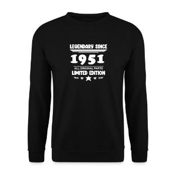 1951 - Born 1951 - Year of construction 1951 Spruch - Unisex Sweatshirt - black - Front - Alina (178cm) & Michal (187cm)