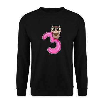 3 Jahre alt - 3. Geburtstag mit Tier Motiv - Unisex Pullover - Schwarz - Vorne - Alina (178cm) & Michal (187cm)