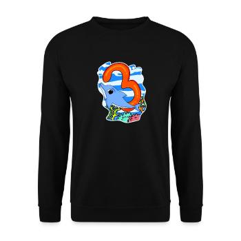 3 Jahre alt - 3. Geburtstag mit Tier Motiv - Unisex Pullover - Schwarz - Vorne - Alina (178cm) & Michal (187cm)