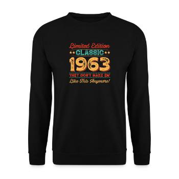 Limited Edition Classic 1963 60th Birthday gift - Unisex Sweatshirt - black - Front - Alina (178cm) & Michal (187cm)
