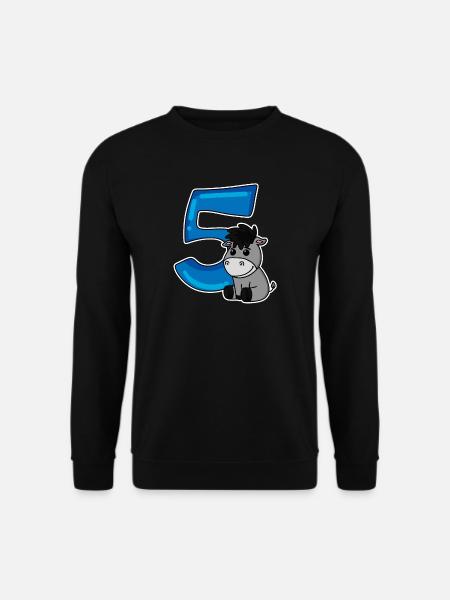 5 år - 5 års fødselsdag med dyremotiv - Unisex sweater - sort