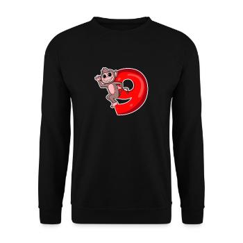 8 Jahre alt - 8. Geburtstag mit Tier Motiv - Unisex Pullover - Schwarz - Vorne - Alina (178cm) & Michal (187cm)