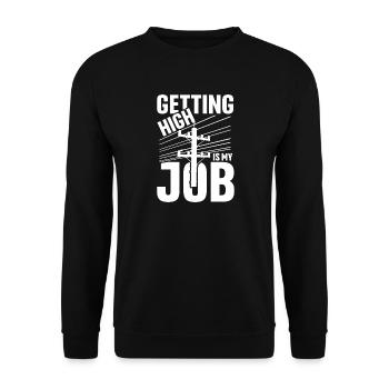 Getting high is my job - Unisex Pullover - Schwarz - Vorne - Alina (178cm) & Michal (187cm)