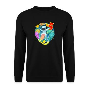 5 Years Birthday Boy Gift - Unisex Sweatshirt - black - Front - Alina (178cm) & Michal (187cm)