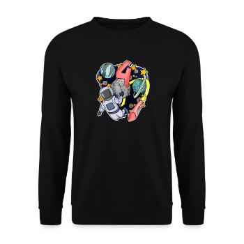 Cadeau de garçon d’anniversaire de 4 ans - Sweat-shirt Unisexe - noir - Devant - Alina (178cm) & Michal (187cm)