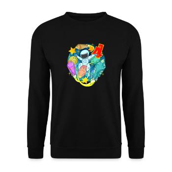 Cadeau de garçon d’anniversaire de 4 ans - Sweat-shirt Unisexe - noir - Devant - Alina (178cm) & Michal (187cm)