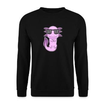 Axolotl with sunglasses - Unisex Sweatshirt - black - Front - Alina (178cm) & Michal (187cm)