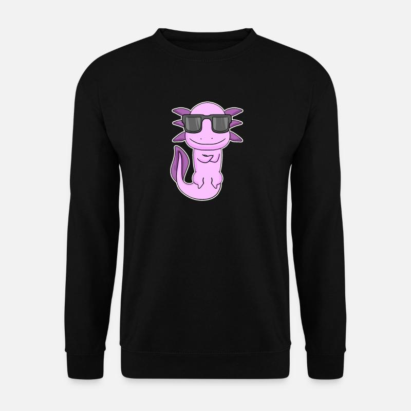 Axolotl mit Sonnenbrille - Unisex Pullover - Schwarz