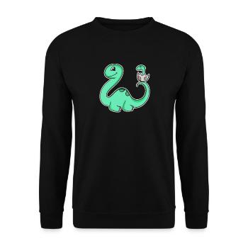 Dinosaur with baby dinosaur - Unisex Sweatshirt - black - Front - Alina (178cm) & Michal (187cm)