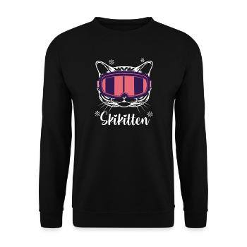 Après Ski Skifahren Skiurlaub Skikitten Geschenk - Unisex Pullover - Schwarz - Vorne - Alina (178cm) & Michal (187cm)